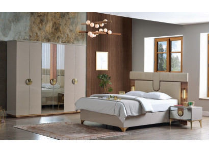 Bedroom set luxury complete bed 2x nightstands wardrobe 4-piece new