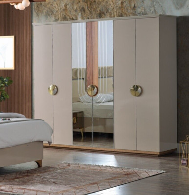 Bedroom set luxury complete bed 2x nightstands wardrobe 4-piece new