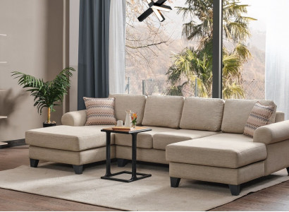 Living landscape corner sofa U-shape couch seat upholstery sofa luxury furniture sofas modern