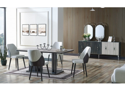 Luxury Dining Room Set Dining Table 6x Chairs Sideboard Dining Set 8 pcs