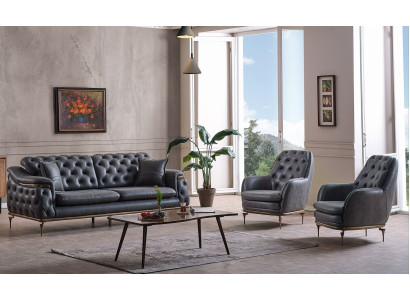 Stylish Chesterfield Living Room Set Sofa Suite 3+1+1 seater Couch