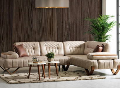 Corner sofa living landscape color beige L-shaped sofa new living room corner sofa luxury new