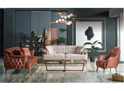 Classic Sofa Set 3+3+1 Seater Chesterfield Relax Armchair Furniture Sofa New