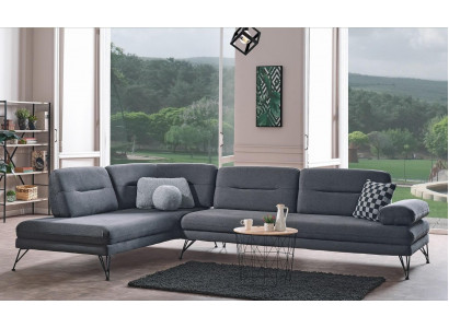 Corner sofa L-shape textile sectional couch sofa upholstery premium couch L-shape modern