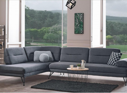 Corner sofa L-shape textile sectional couch sofa upholstery premium couch L-shape modern