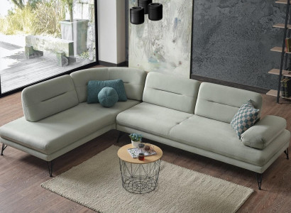 Corner sofa living landscape, color gray, L-shaped sofa, new, living room corner sofa, luxury, new