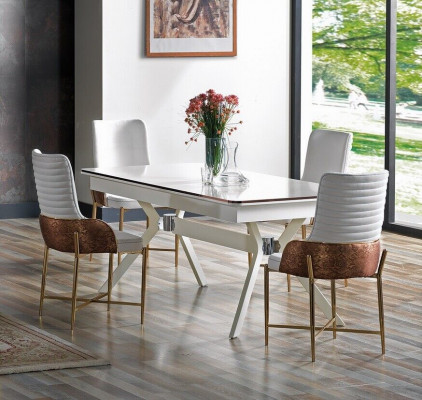 Dining room furniture set 6x chairs + dining table luxury furniture group new