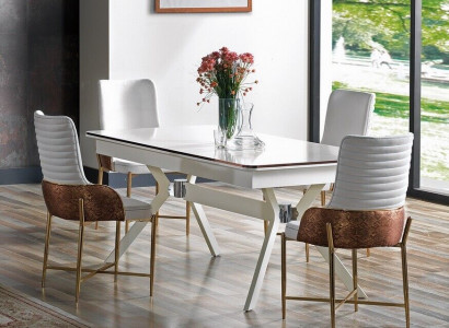 Dining room furniture set 6x chairs + dining table luxury furniture group new