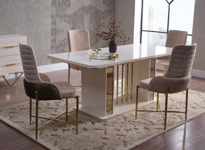 Dining Room Set Luxury 6x Chairs + Dining Table Dining Group Upholstery Armchairs Sideboard