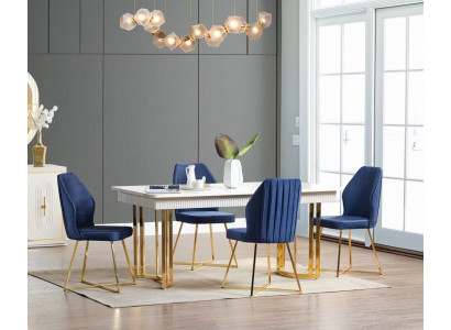 Dining Room Set Luxury 6x Chairs + Dining Table Dining Group Suite Armchairs Modern