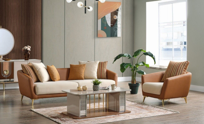 Sofa set 3+1 seater fabric wood sofa 3 seater modern armchair complete set