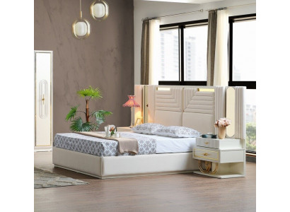 Modern bedroom set bed + 2x nightstands design furniture 3 pcs EU