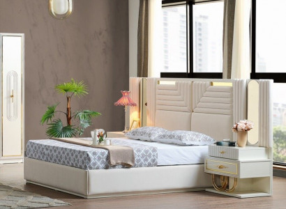 Modern bedroom set bed + 2x nightstands design furniture 3 pcs EU