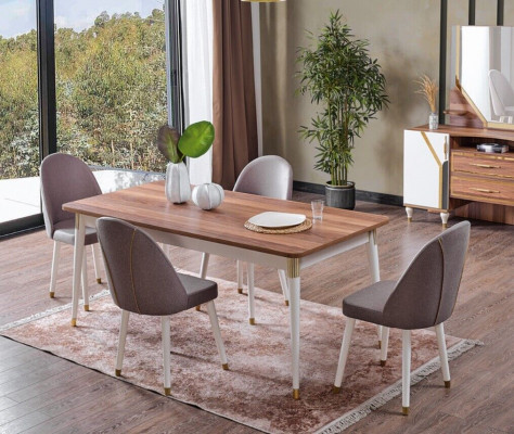 Dining Room Set 6x Chairs+Dining Table Set Dining Room Designer Wood Chair Suite New