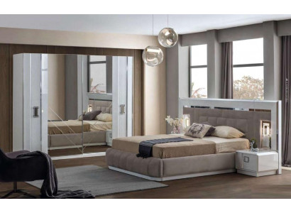 Bedroom complete set bed 2x nightstand wardrobe new design 4-piece set.