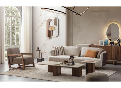 Luxury Sofa Set Living Room Sofa Set 3+1 Coffee Table Side Table
