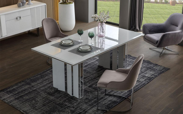 Dining Room Set Luxury 6x Chairs + Dining Table Dining Group Suite Armchairs New Modern
