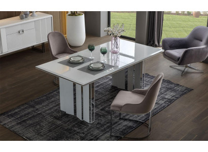 Dining Room Set Luxury 6x Chairs + Dining Table Dining Group Suite Armchairs New Modern
