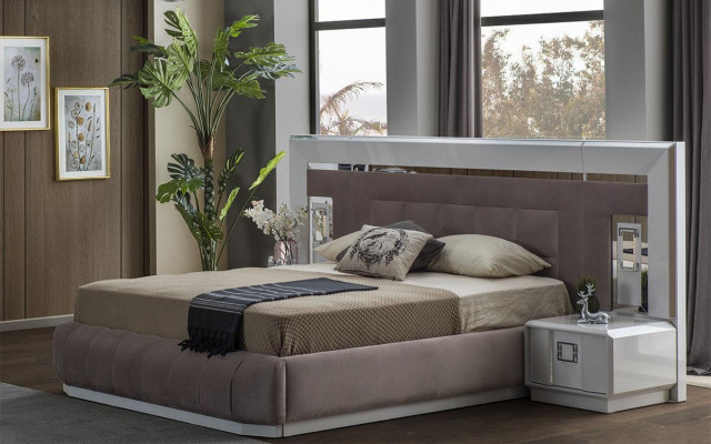 Bedroom Set Luxury Complete Bed 2x Nightstand Modern Furniture 3 Pieces New