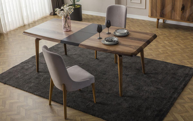 Dining room set 7-piece. Dining table + 6x chairs Designer wood chair set furniture new