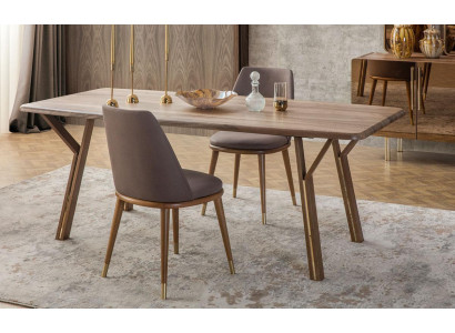 Upholstered Dining Room Chair Set 6x Chairs + Dining Table Luxury Furniture Group Dining Set