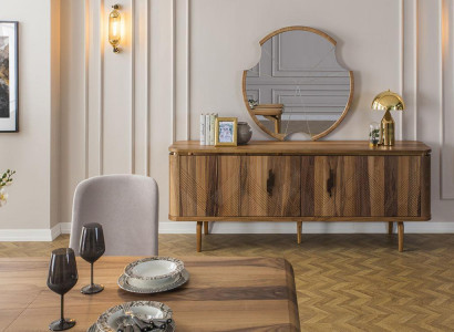 Sideboard Mirror Living Room Designer Luxury Dressers Modern Brown New