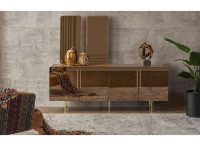 Sideboard with 2x mirror buffet luxury set wooden dresser modern