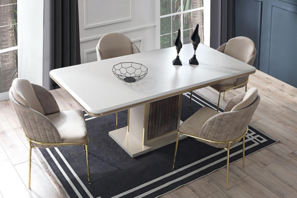 Luxury Dining Room Set Dining Table 6x Chairs 7 pcs Modern Table Dining Group