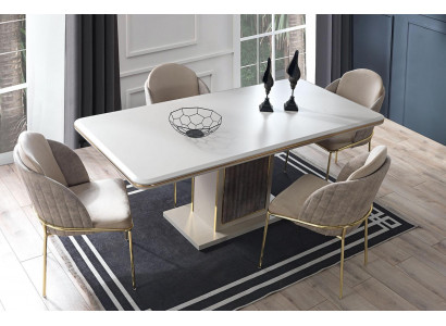 Luxury Dining Room Set Dining Table 6x Chairs 7 pcs Modern Table Dining Group