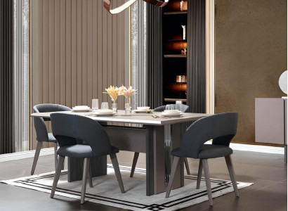 Modern 7-piece dining room set, classic table with 6 chairs groups
