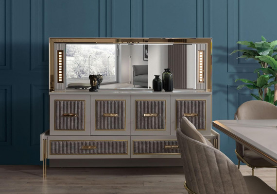Sideboard Dresser Sideboard Mirror Wood Beige Furniture Design Serving