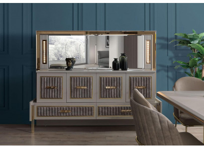 Sideboard Dresser Sideboard Mirror Wood Beige Furniture Design Serving