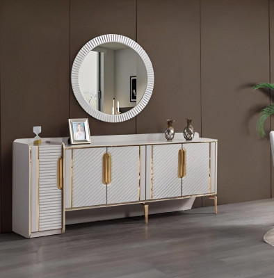 Dresser mirror white wood drawer cabinet style furniture sideboard chest of drawers