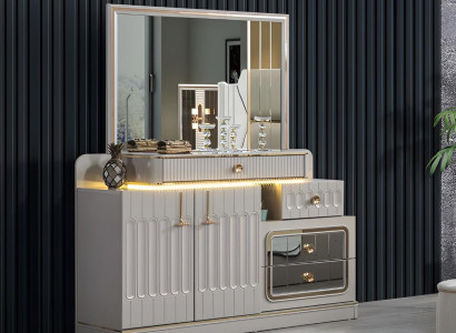 Luxury dresser with mirror bedroom furniture style white sideboard furniture