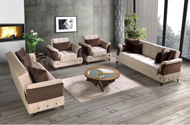 Modern sofa set armchair textile sofa luxury complete luxury 3+2+1+1 seater