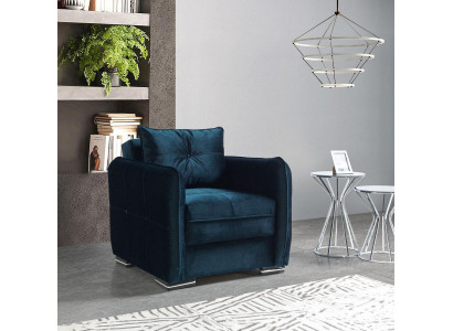 Design Seat Luxury Armchair Relax Textile Blue Color Armchair Club Lounge Modern