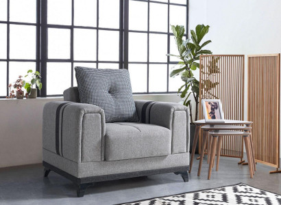 Design Seat Luxury Armchair Relax Textile Gray Armchair Lounge Club Modern Luxury