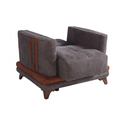 Design Sitter Luxury Armchair Relax Textile Gray Club Chair Modern Luxury
