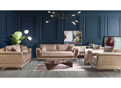 Sofa Set 3+2+1+1 Seater Fabric Modern Complete Armchair Sofa 3 Seater Luxury New