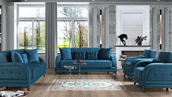 Sofa set 3+2+1+1 wood living room luxury sofa modern fabric completely new modern