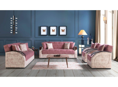 Sofa set 3+3+1+1 Fabric Wood Sofa 3 Seater Modern Armchair New Complete Set