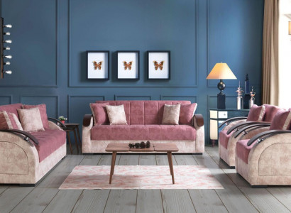 Sofa set 3+3+1+1 Fabric Wood Sofa 3 Seater Modern Armchair New Complete Set