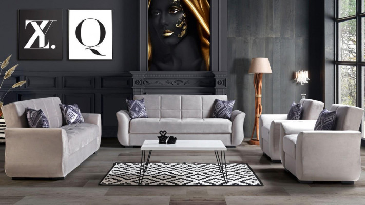 Sofa set 3+2+1+1 with bed function complete set fabric sofa armchair sofa bed