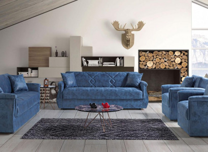 Sofa set 3+2+1+1 wood living room luxury sofa modern fabric complete EU