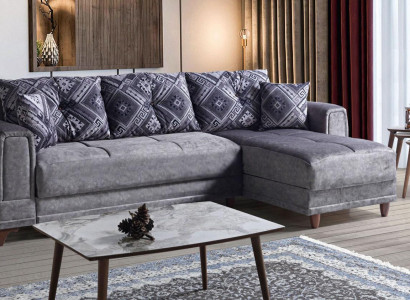 Corner sofa living area gray L-shape corner sofa living room corner sofa modern