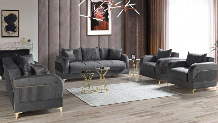 Sofa set 3+2+1+1 seater furniture luxury set modern grey 4-piece sofa set
