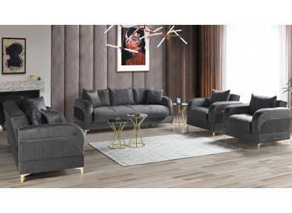 Sofa set 3+2+1+1 seater furniture luxury set modern grey 4-piece sofa set