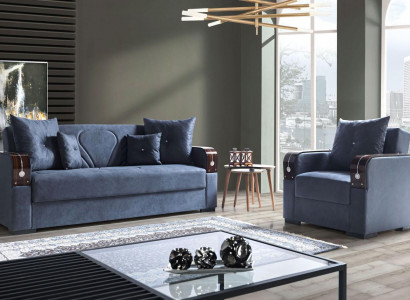 Sofa set 3+1 seater textile wood sofa 3 seater modern armchair complete set 1