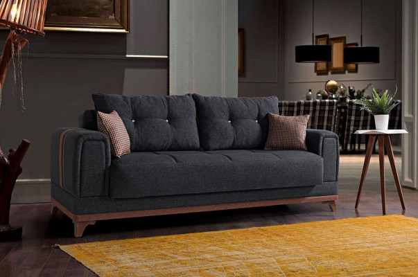 Luxury living room sofa 3-seater relax sofa modern 230 cm luxury black