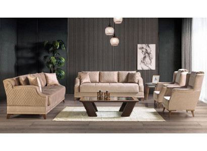 Sofa set 3+2+1+1 seater armchair set modern relax furniture beige luxury